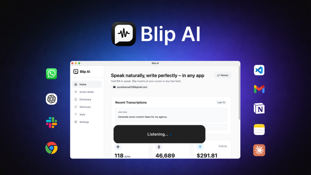 Blip AI: Spremenite govor v besedilo z enim pritiskom — enkratna AppSumo ponudba 10 blip ai