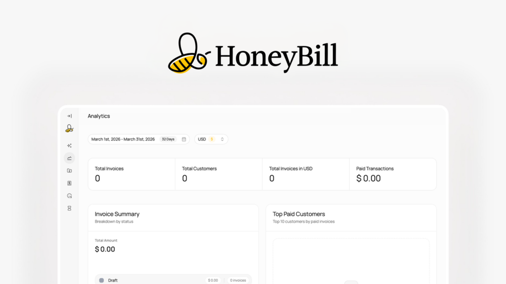 HoneyBill: AI fakturiranje za freelancerje in podjetnike — doživljenjska licenca za 29 $ 14 honeybill